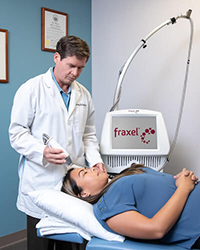 Dr. McDevitt applying fraxel laser